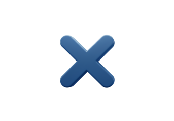 Illustration Of A Blue X Mark Cross Symbol Isolated Against A Black Background