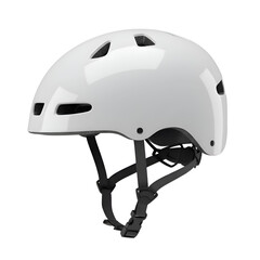 Photo of a Glossy White Helmet Isolated on White Background for Safety