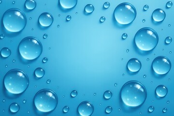 Abstract blue background with water drops. AI Generative.
