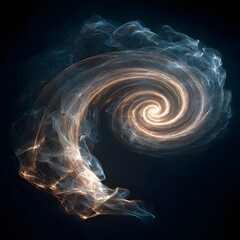 Swirling light patterns create a mesmerizing vortex against a dark background, evoking motion and energy
