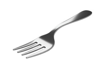 Illustration Of Shiny Silver Fork Isolated On Transparent Background