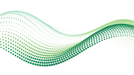 Abstract green halftone wave pattern on white, perfect for modern graphic design and technology backgrounds isolated on transparent background