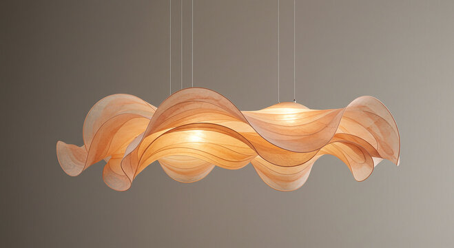 Abstract Modern Chandelier with Wavy Design Illuminating a Contemporary Space Elegant Lighting Fixture Design for Interior Decoration