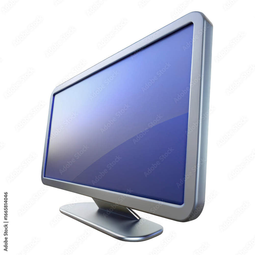 Poster 3d modern computer monitor isolated on transparent background