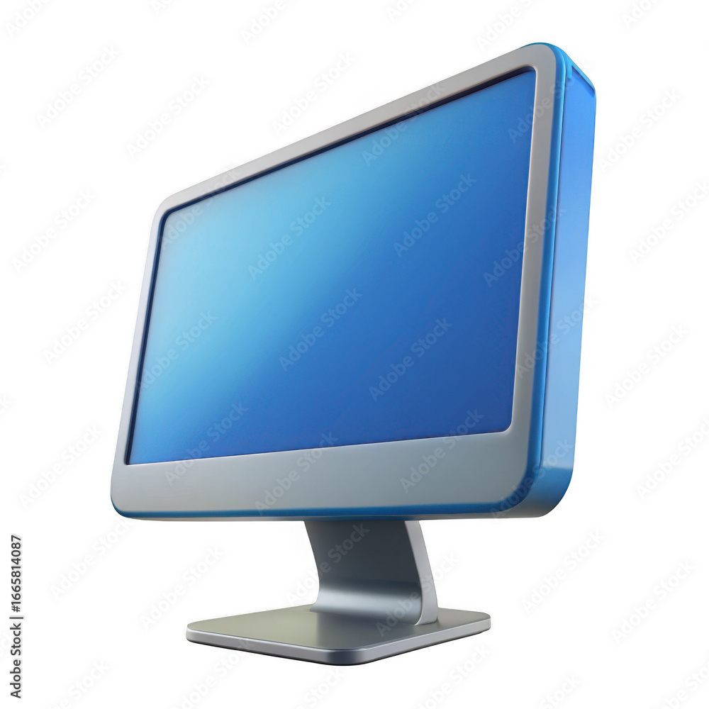 Poster 3d modern computer monitor isolated on transparent background