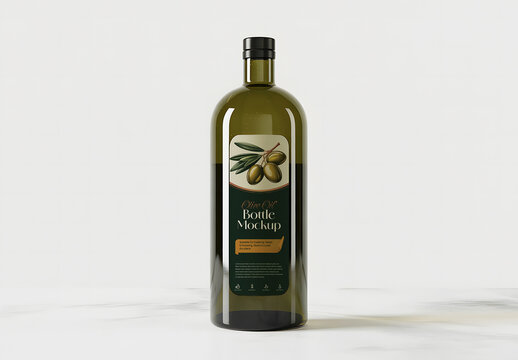 Olive Oil Bottle Mockup For Food Packaging
