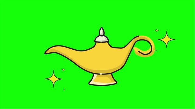simple lamp 2d animated icon, 4K green screen video, motion graphic element.