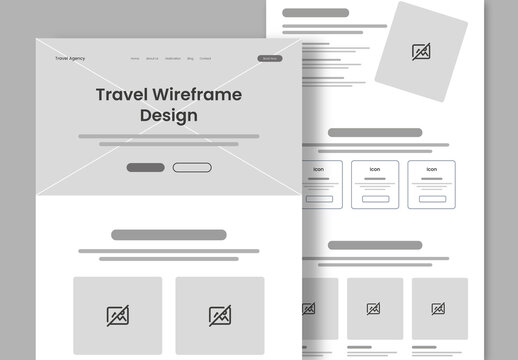 UX Wireframe for Tour Operator and Hotel Website