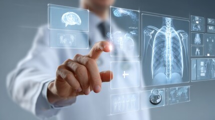 medicine doctor hand working with modern computer interface as medical concept no logos no brands ar 169