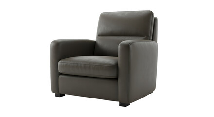 Isolated 3D Rendering of a Modern Brown Leather Armchair on Black Background