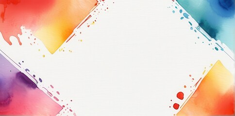 Abstract Watercolor Background with Diagonal Color Strokes
