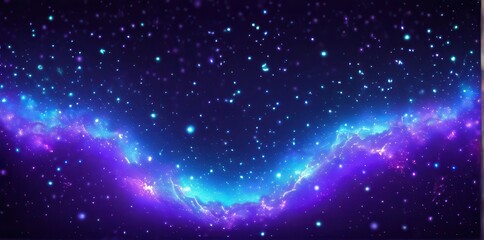 Obraz premium Cosmic Nebula Swirls in Blue and Purple Hues