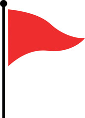 Vector Red Flag Icon in Minimal Spiral Style