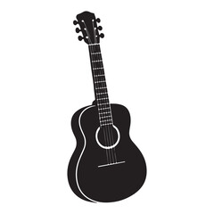 Acoustic Guitar Silhouette Icon Vector Illustration silhouette