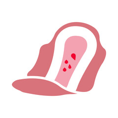 Sanitary pad icon. This vector graphic depicts a simple, modern line drawing of a sanitary pad.