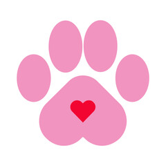 Pet paw editable stroke outline icon isolated on white background flat vector illustration. Pixel perfect. 64 x 64 vector illustration