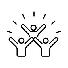High five linear icon. Success gesture. Collaboration. vector illustration on white background vector illustration