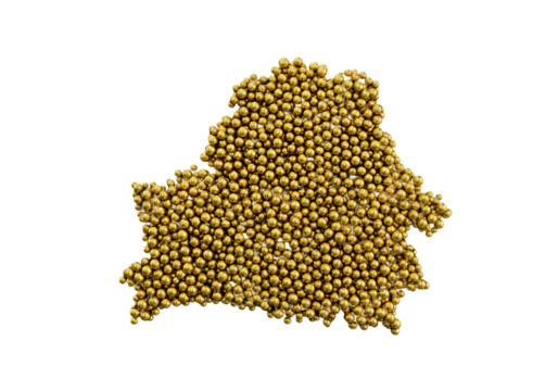 Isolated Golden Belarus Map Illustration On A Black Background - Powered by Adobe