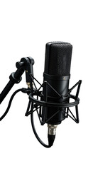 Professional Studio Microphone On Black Isolated Background Photo