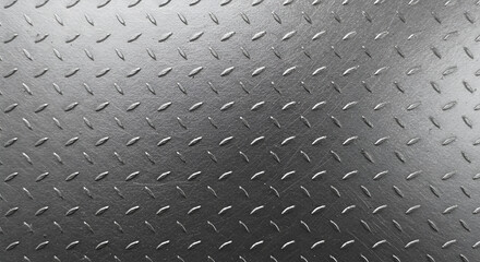 A detailed close-up of a gray metal surface with a diamond-pattern texture, suitable for use in industrial or construction-related advertising or editorial projects.