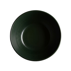 Isolated Green Bowl On Black Background Viewed From Above Product Photo