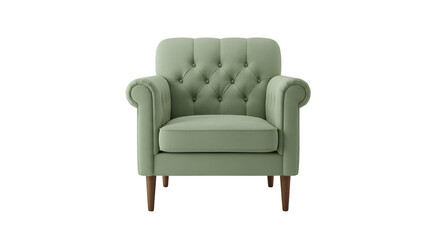 Isolated Green Armchair On Transparent Background Realistic Illustration