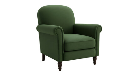 Isolated Green Fabric Armchair on Transparent Background 3D Illustration