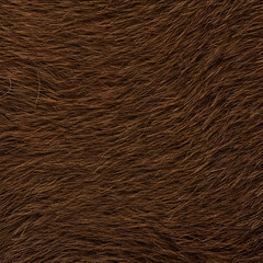 Brown animal fur texture close-up. Detailed view of fur's hair shafts and variations in color and length. Natural material texture for design or fashion concepts.
