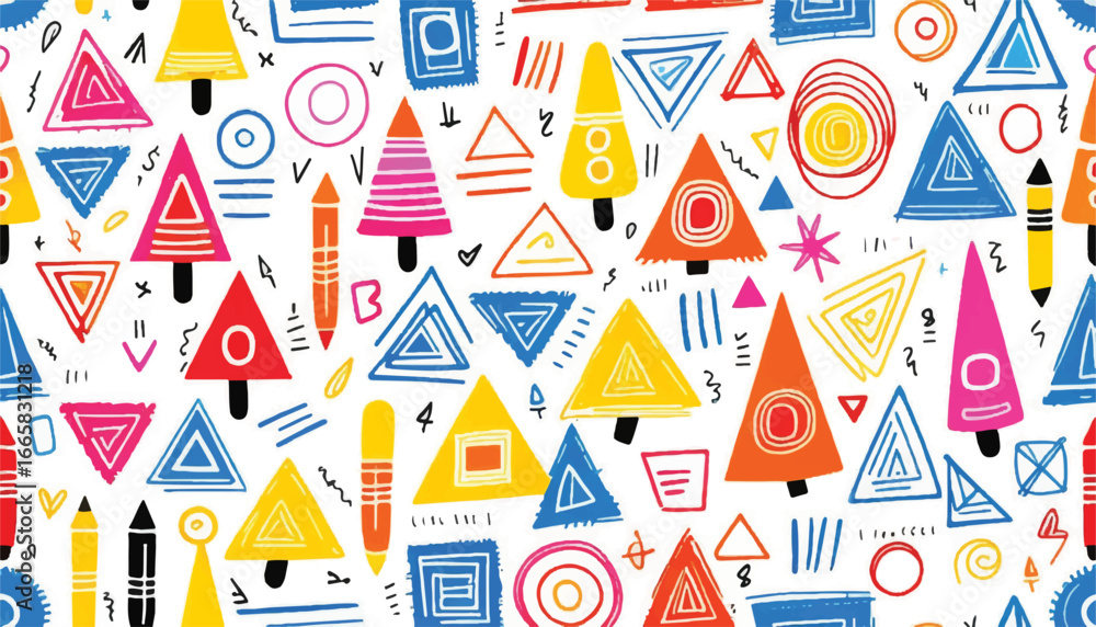 Poster abstract colorful geometric pattern design with various shapes and figures