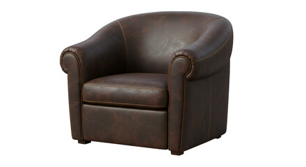 Isolated Leather Chair On Transparent Background A Photo