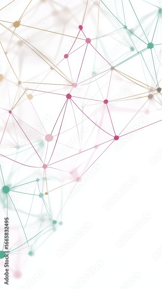 Poster abstract conceptual visualization of a complex interconnected network system with lines and nodes re