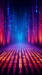 Abstract digital technology background featuring a dynamic stream of binary code digits representing the intricate world of data processing computer programming and futuristic cyber concepts.