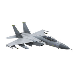 Realistic 3D Illustration of a Modern Military Jet Isolated on Transparent Background