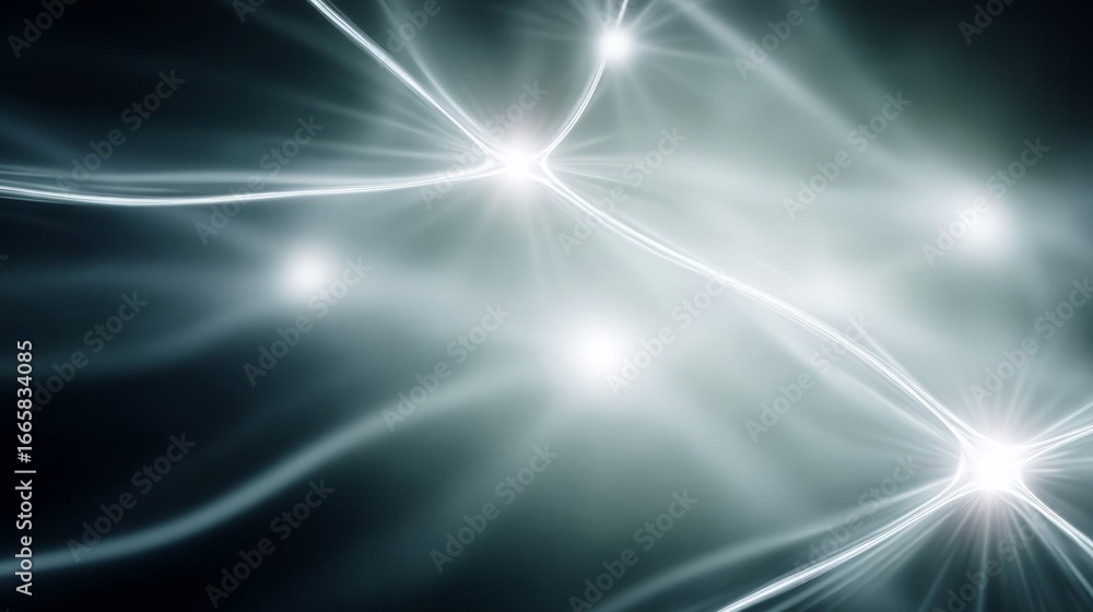Aufkleber dynamic white light streaks creating an abstract pattern of energy and motion against a deep solid b