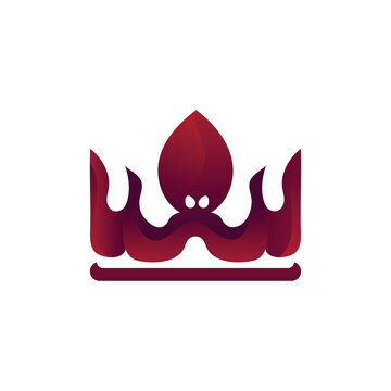 Abstract Squid Crown Logo Vector