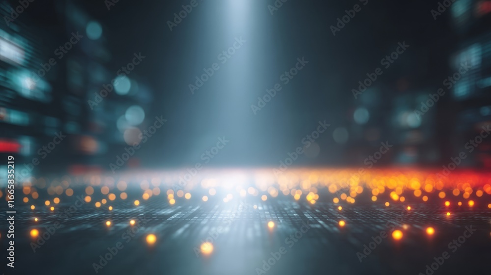Poster expansive abstract cityscape background featuring a futuristic urban skyline with intricate geometri