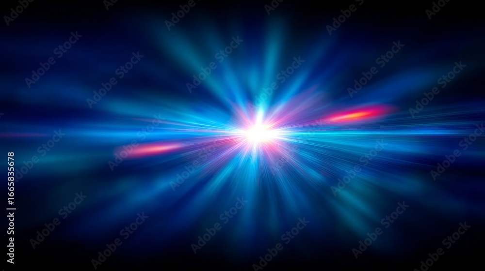 Poster celestial azure nova an abstract visual exploration of a bright blue luminous energy burst radiating