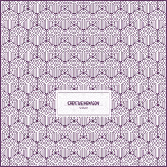 creative hexagon pattern with multiple purple lines