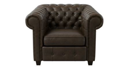 Isolated Realistic Brown Leather Armchair On Transparent Background