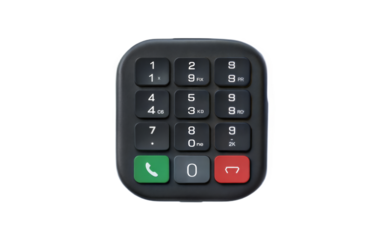 Digital Keypad with Green Call Button and Red End Call Button isolated on a transparent background.