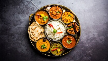 Indian Thali Platter Cuisine Food Photography.