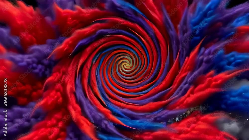 Poster vibrant explosion of colorful smoke in various shades against dark background.seamless animation loo