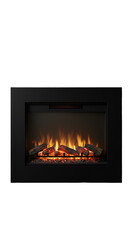 Realistic Fireplace With Burning Embers and Flames on Transparent Background