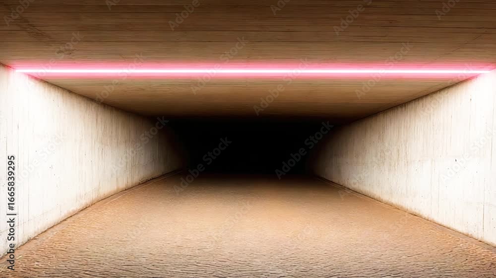 Poster a captivating tunnel architecture with a neon light, leading into the unknown. the convergence creat