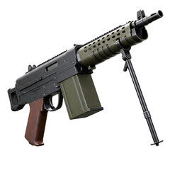 Realistic Gun Isolated On A Transparent Background A 3D Rendering Object