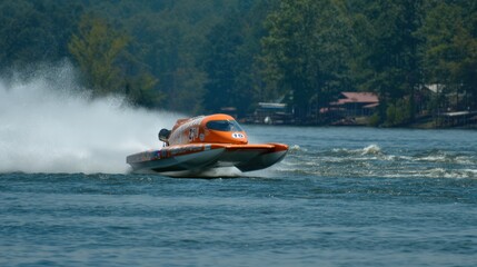 Fototapeta premium Antique hydroplane race