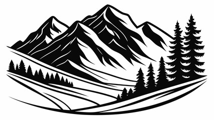  Mountain Peaks Silhouettes - Outdoor Landscape & Adventure Set