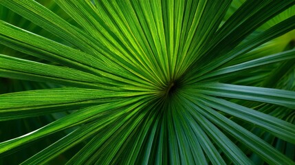 Closeup of Vibrant Green Tropical Plant Leaves