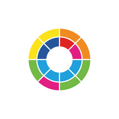 Circle infographic in bright colors symbolizing unity and festival decoration