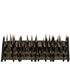 Wall spiked wood barrier
